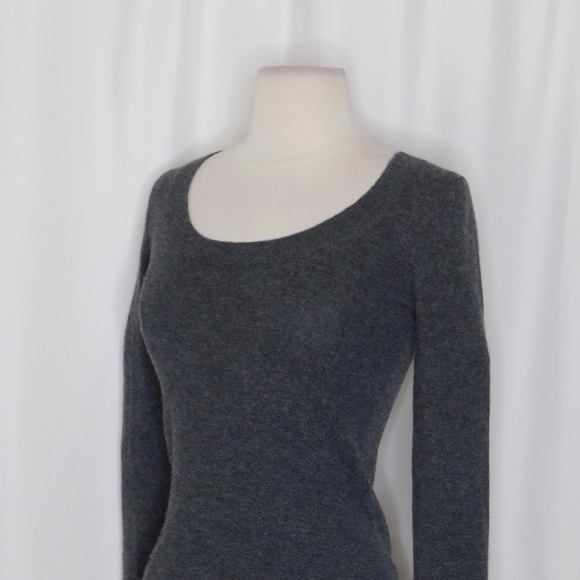 THEORY Demonte Royal Gray Cashmere Scoop Neck Sweater Pullover Knit P Tall XS - Picture 6 of 12